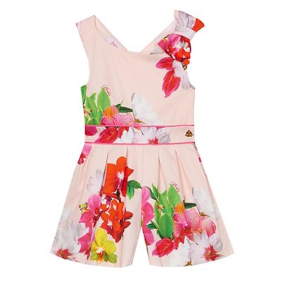 Girls' light pink orchid playsuit